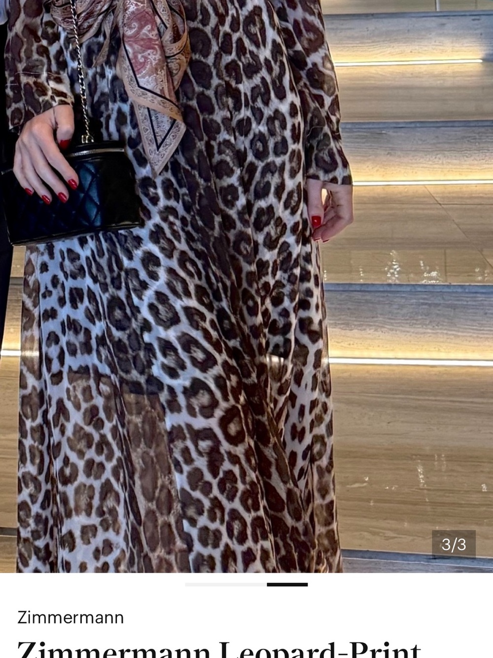 Zimmermann Leopard-Print Chiffon Belted Maxi Dress - Beige & Brown - Picture 3 of 3
